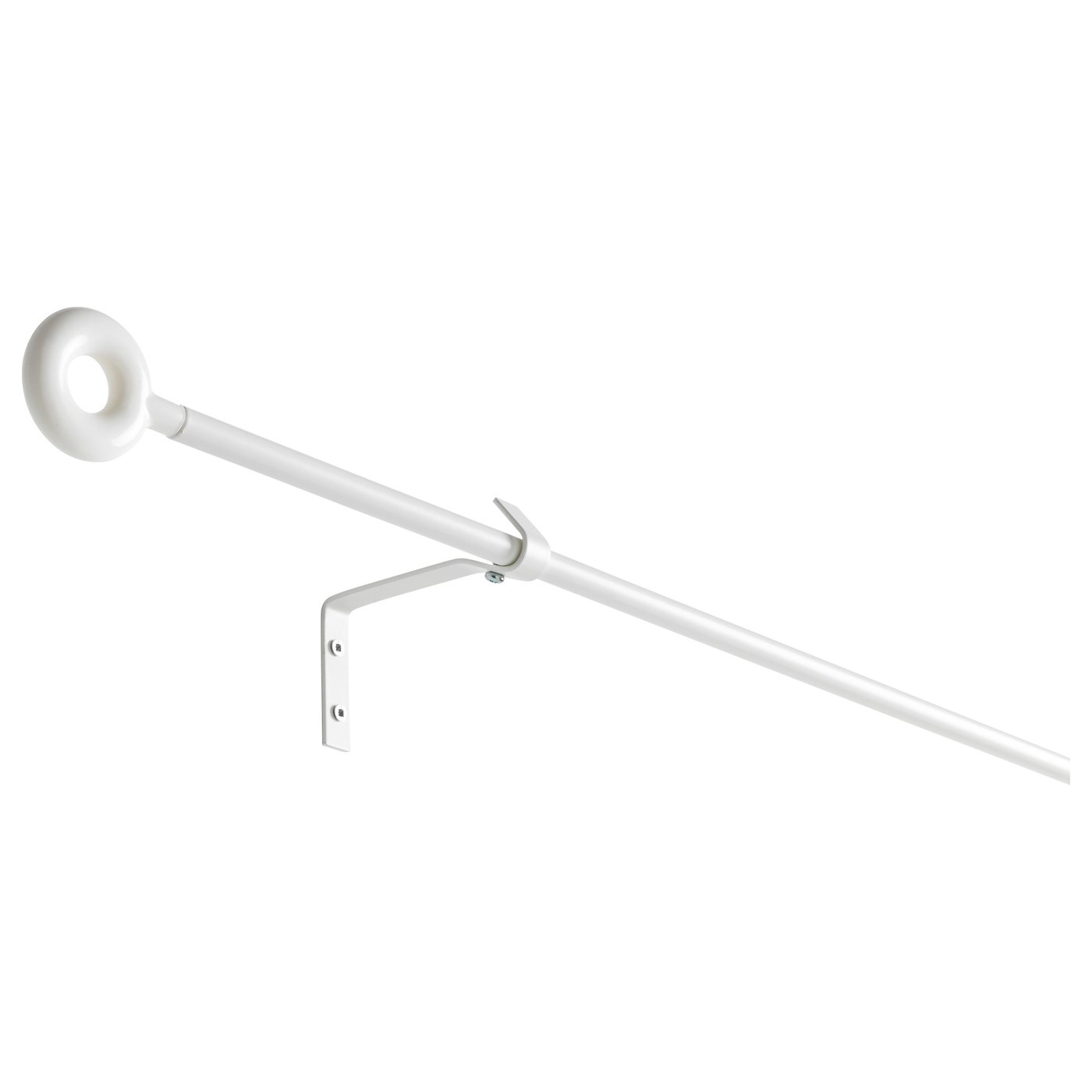 IRJA Set rod langsir, putih, 140 cm