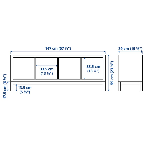 KALLAX Unit para-para dengan rangka bawah