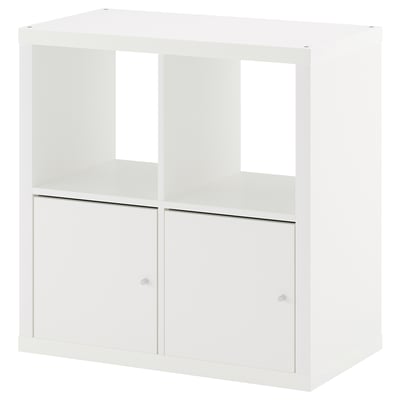 KALLAX Unit rak berpintu, putih, 77x77 cm