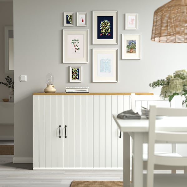 KNOPPÄNG Set 8 unit bingkai dengan poster