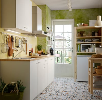 KNOXHULT Dapur, putih, 204x61x220 cm