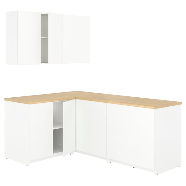 KNOXHULT Dapur sudut, putih, 204x143x220 cm