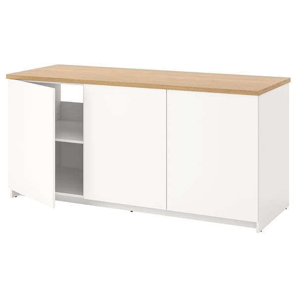 KNOXHULT Kabinet dasar berpintu, putih, 180x85 cm