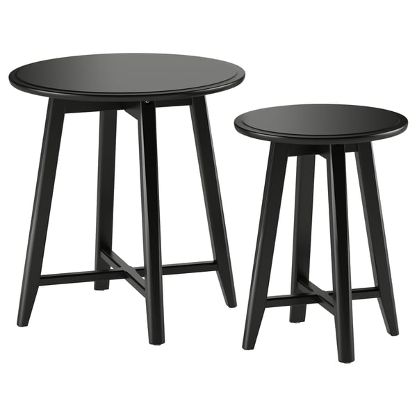 KRAGSTA Set 2 rangkaian meja, hitam