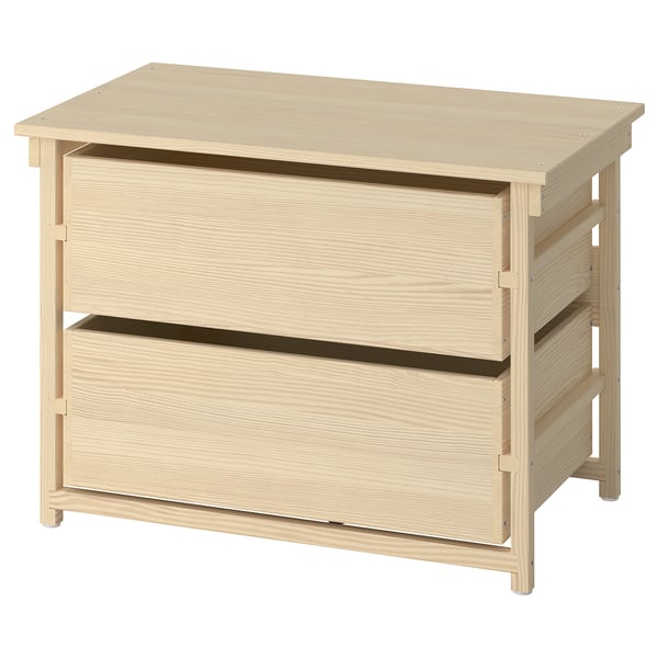 KRONÖREN Almari 2 laci, kayu pain, 76x48x55 cm