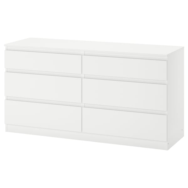 KULLEN Almari 6 laci, putih, 140x40x72 cm