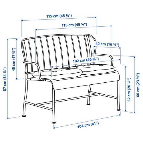 LÄCKÖ Sofa dua tempat duduk, luar rumah