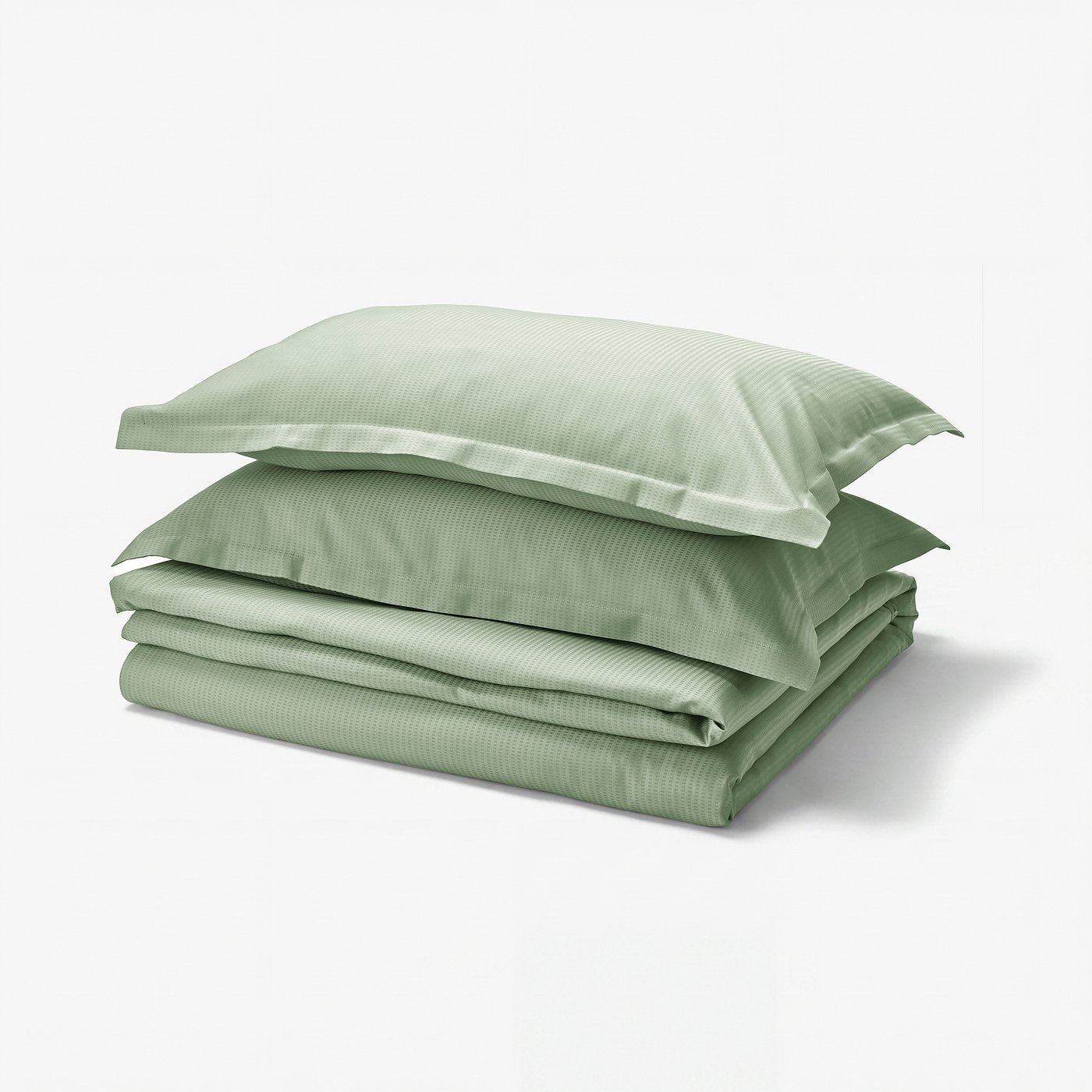 LÄKEVÄNDEROT Sarung duvet dan 2 sarung bantal, kelabu hijau muda, 240x220/50x80 cm