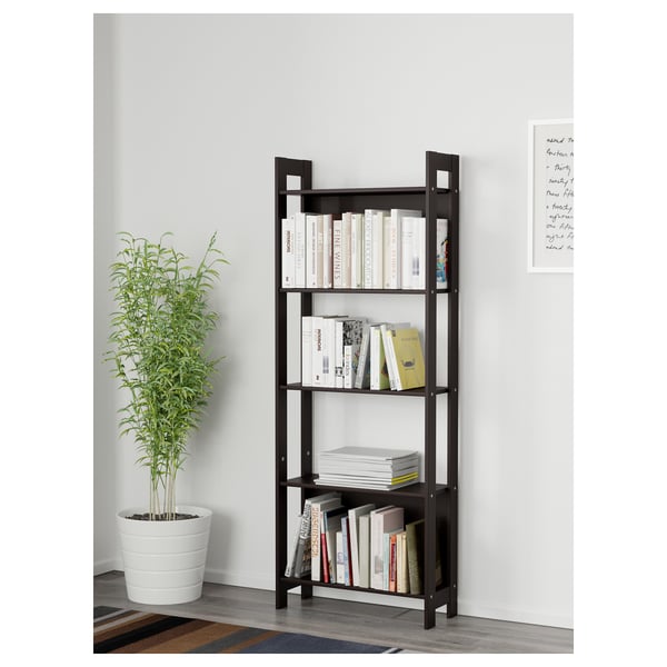 LAIVA Rak buku, hitam coklat, 62x165 cm