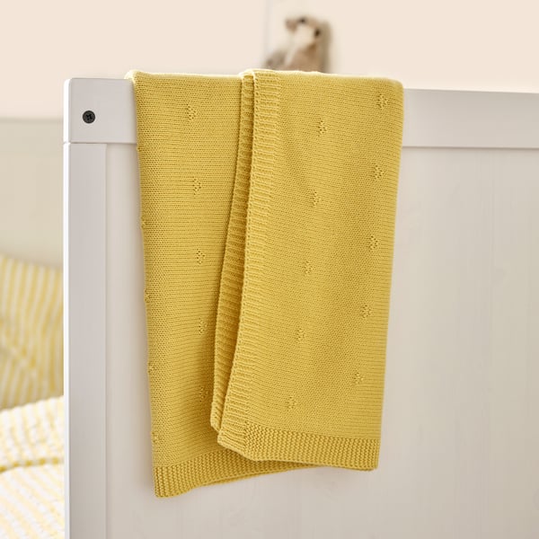 LEN Selimut, kuning/dianyam, 70x90 cm