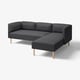 LILLEHEM Sofa 3 tempat duduk chaise longue