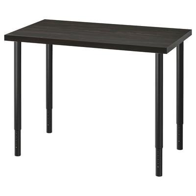 LINNMON / OLOV Meja, hitam coklat, 100x60 cm