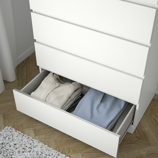 MALM Almari 6 laci, putih, 80x123 cm