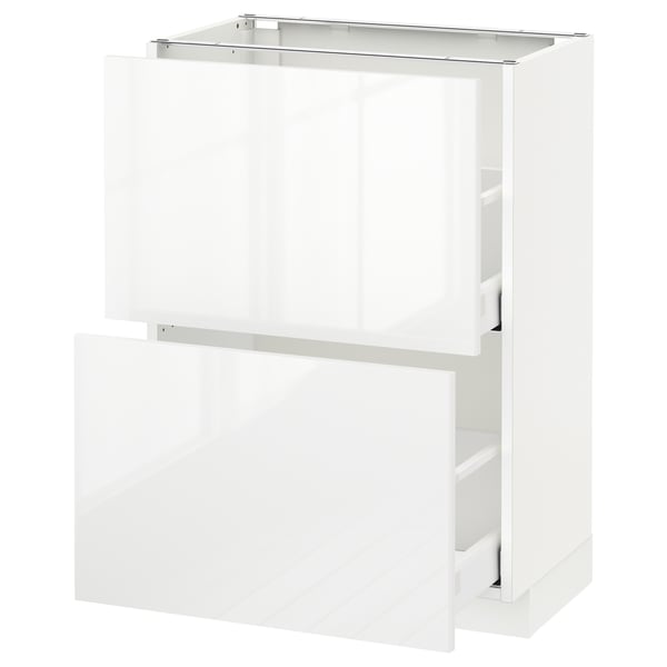 METOD Kabinet dasar dgn 2 laci, putih Maximera/Ringhult putih, 60x37x80 cm