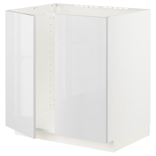 METOD Kabinet dasar sink + 2 pintu, putih/Ringhult putih, 80x60x80 cm