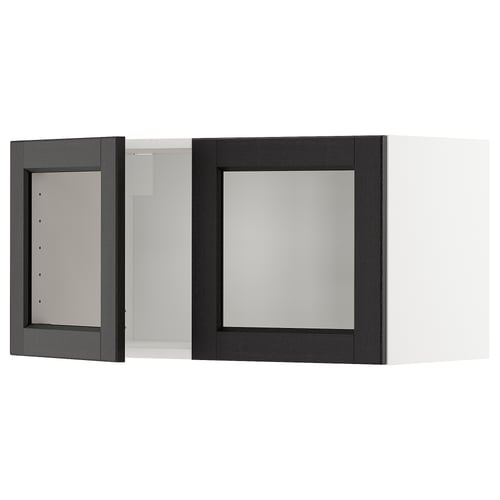METOD Kabinet dinding + 2 pintu kaca