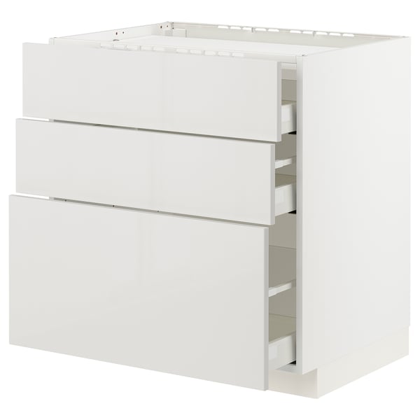 METOD / MAXIMERA Kabinet dasar hob/3 depan/3 laci