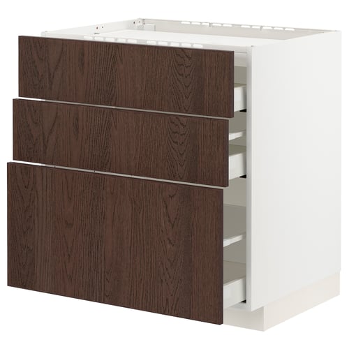 METOD / MAXIMERA Kabinet dasar hob/3 depan/3 laci