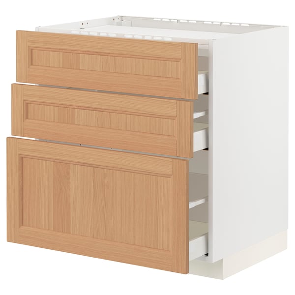 METOD / MAXIMERA Kabinet dasar hob/3 depan/3 laci