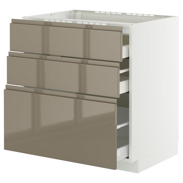 METOD / MAXIMERA Kabinet dasar hob/3 depan/3 laci