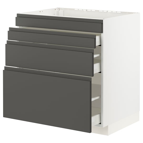 METOD / MAXIMERA Kabinet dasar hob/4 depan/3 laci