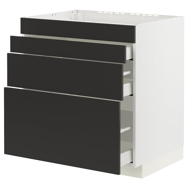 METOD / MAXIMERA Kabinet dasar hob/4 depan/3 laci