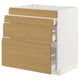 METOD / MAXIMERA Kabinet dasar hob/4 depan/3 laci