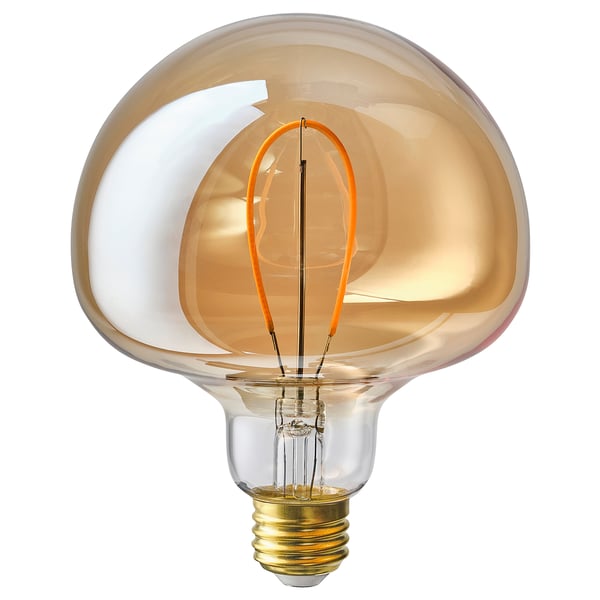 MOLNART Mentol LED E27 150 lumen, cendawan kaca jernih coklat, 120 mm