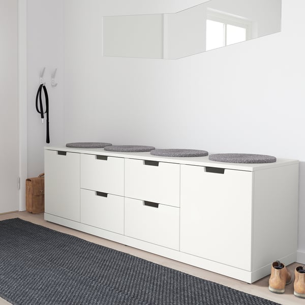NORDLI Almari 6 laci, putih, 160x54 cm