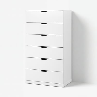 NORDLI Almari 6 laci, putih, 80x145 cm