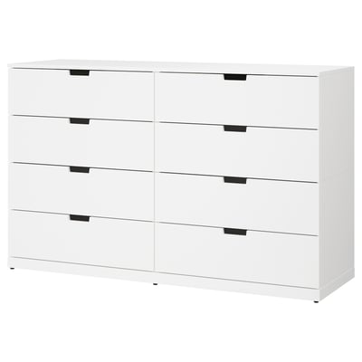 NORDLI Almari 8 laci, putih, 160x99 cm
