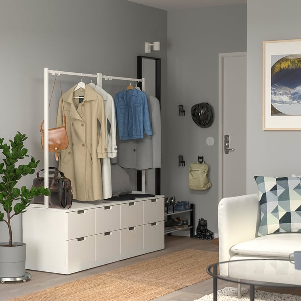 NORDLI Almari 8 laci, putih, 160x169 cm