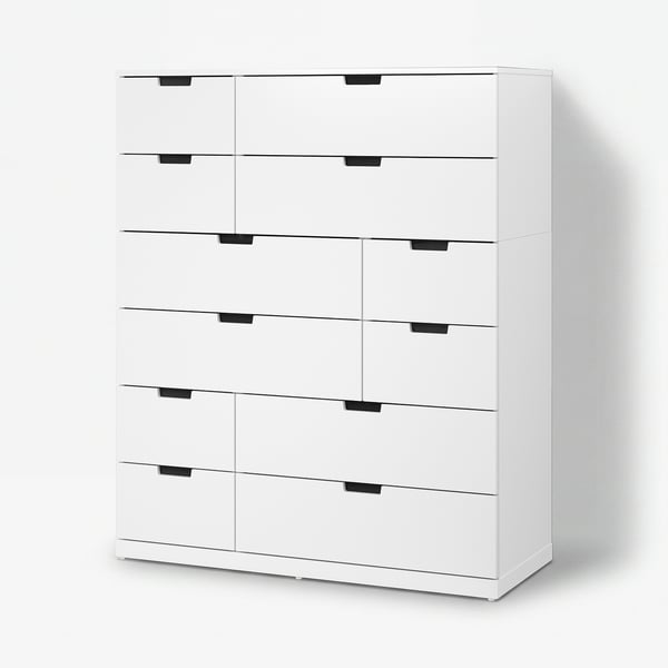 NORDLI Almari berlaci 12, putih, 120x145 cm
