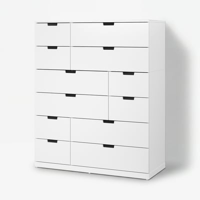 NORDLI Almari berlaci 12, putih, 120x145 cm