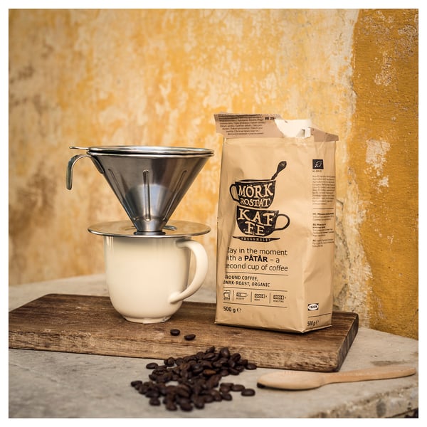 ÖVERST Set 3 unit penyaring keluli kopi, keluli tahan karat