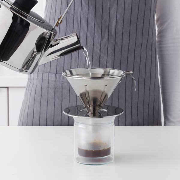 ÖVERST Set 3 unit penyaring keluli kopi, keluli tahan karat