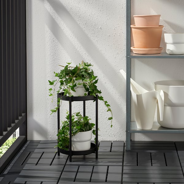 OLIVBLAD Sangga tanaman, dalam/luar hitam, 35 cm