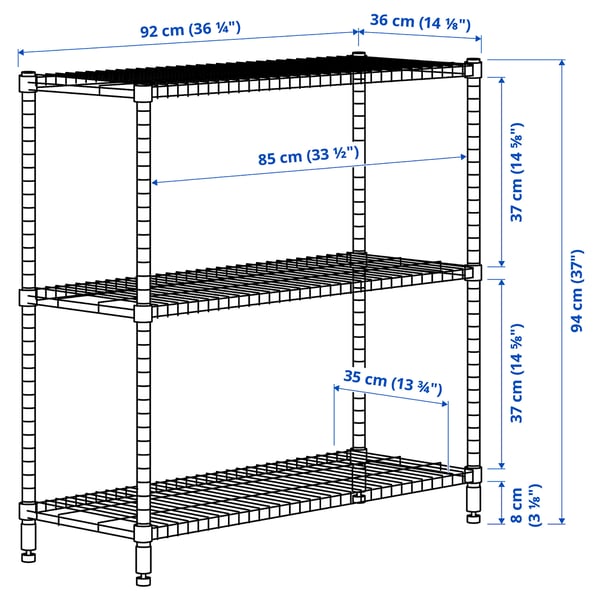 OMAR Unit para-para, bergalvani, 92x36x94 cm