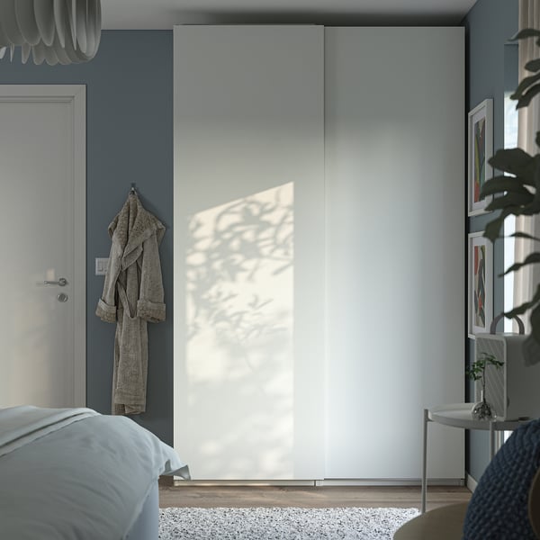PAX / HASVIK Kombinasi almari pakaian, putih/putih, 150x43x236 cm