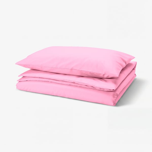 PILTANDVINGE Sarung duvet dan sarung bantal, merah jambu, 150x200/50x80 cm