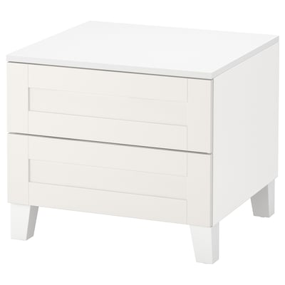 PLATSA Almari 2 laci, putih/Sannidal putih, 60x57x53 cm