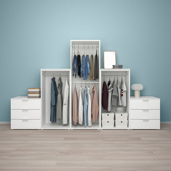 PLATSA Almari pakaian + 3 pintu + 6 laci