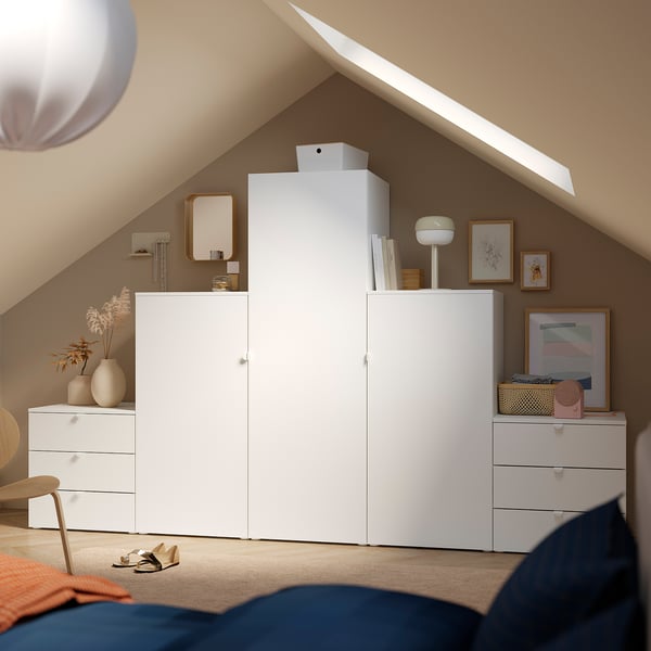 PLATSA Almari pakaian + 3 pintu + 6 laci