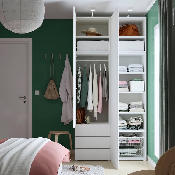 PLATSA Almari pakaian 4 pintu + 3 laci