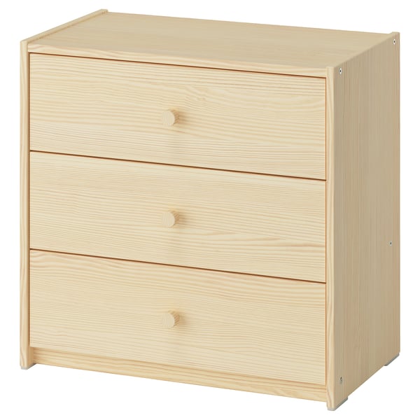 RAST Almari 3 laci, kayu pain, 60x35x59 cm