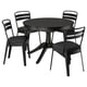 ROSENTORP / RAMSNÄS Meja dan 4 kerusi, hitam/hitam, 110/155 cm