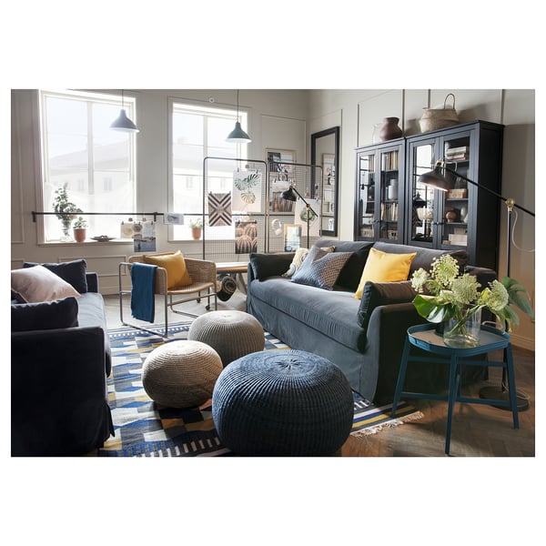 SANDARED Bangku duduk berkusyen, kuning air, 45 cm