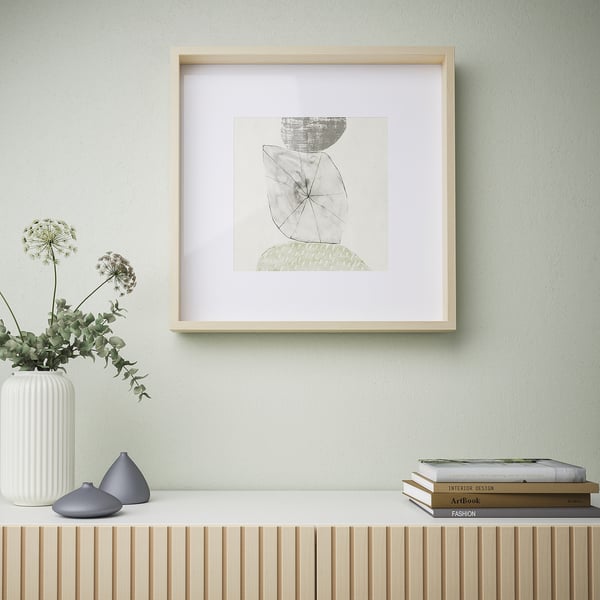 SANNAHED Bingkai, kesan kayu birch, 50x50 cm