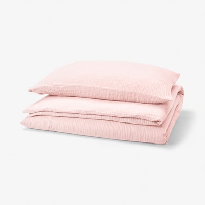 SCHERSMIN Sarung duvet dan sarung bantal, merah jambu pucat, 150x200/50x80 cm