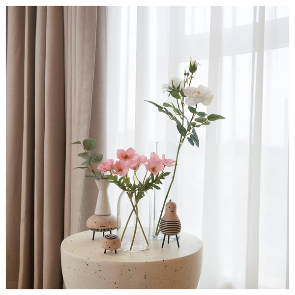 SMYCKA Bunga tiruan, dalam/luar/Bunga Ros putih, 65 cm